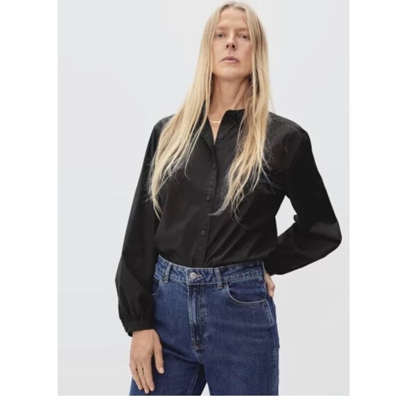 Everlane Tops - Everlane Organic Cotton Prep Shirt Black GUC 2
